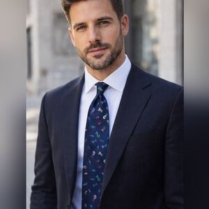 Stylish Chess Patterned Navy Men's Tie